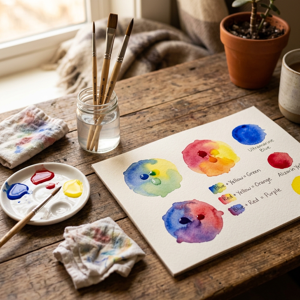 Beginner Watercolour Painting Setup